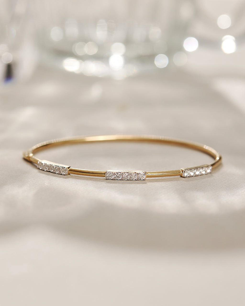 Line Diamond Oval Bracelet, 14K Gold Vermeil, 5/8 ct Lab Grown Diamond-6