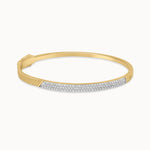 Angled Pave Diamond Oval Bracelet, 14K Gold Vermeil, 3/4 ct Lab Grown Diamond-3