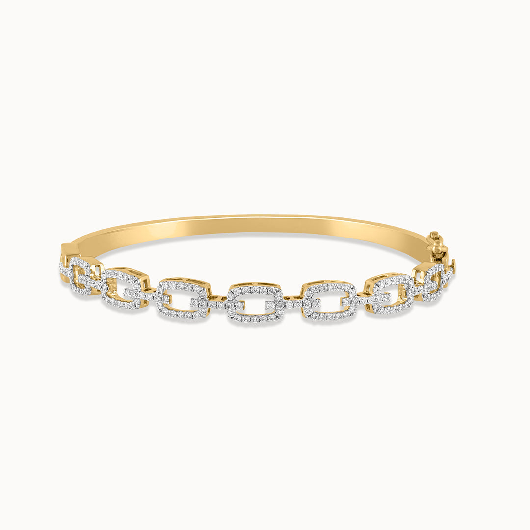 Interlinked Diamond Paperclip Oval Bracelet, 14K Gold Vermeil, 1 ct Lab Grown Diamond-3