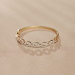 Interlinked Diamond Paperclip Oval Bracelet, 14K Gold Vermeil, 1 ct Lab Grown Diamond-1