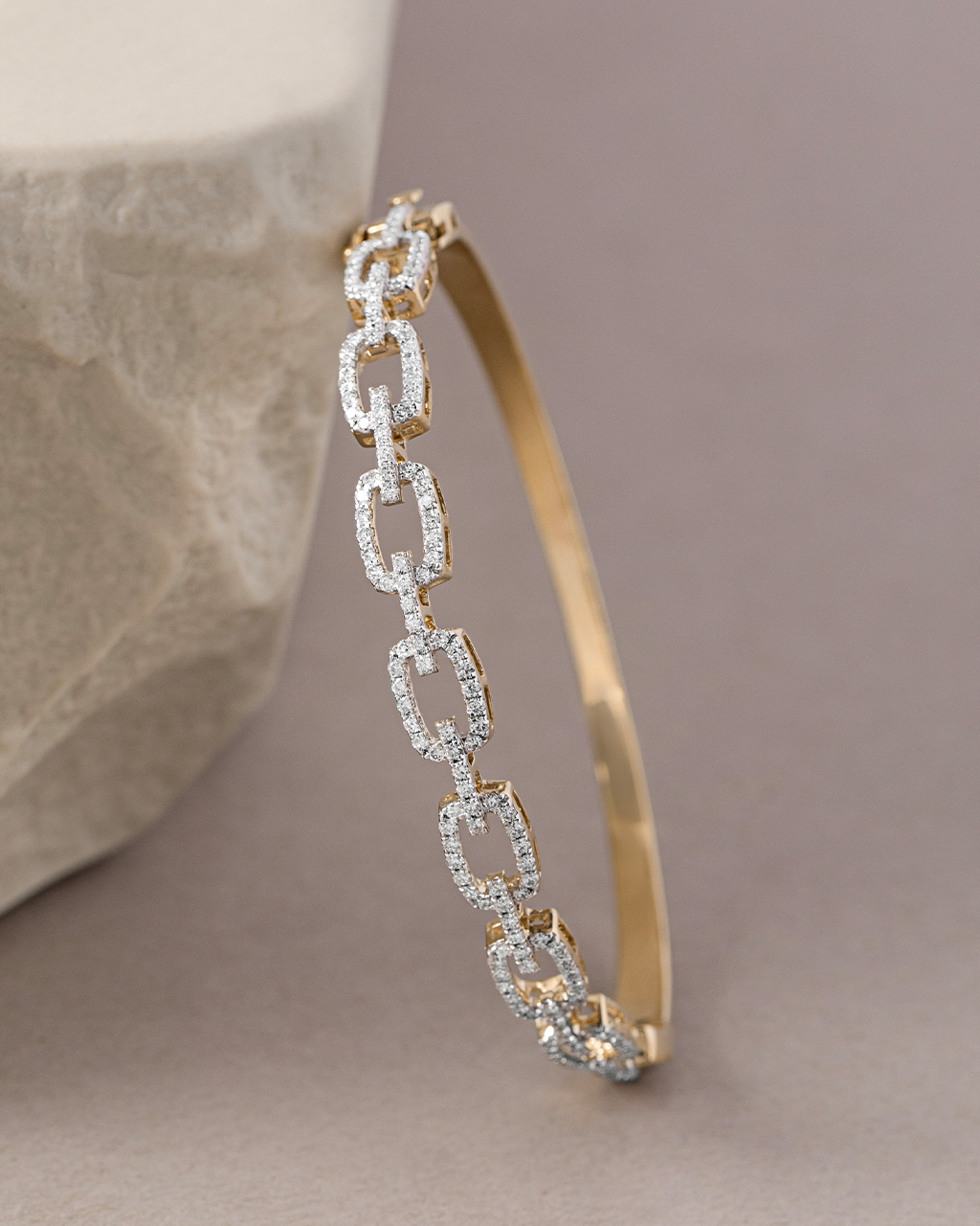 Interlinked Diamond Paperclip Oval Bracelet, 14K Gold Vermeil, 1 ct Lab Grown Diamond-5