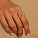 Bezel Set Beaded Diamond Band, 14K Gold Vermeil, 1/4 ct Lab Grown Diamond-2