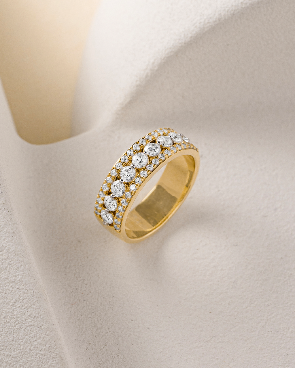 Half Eternity Stacker Diamond Band, 14K Gold Vermeil, 1 ct Lab Grown Diamond-5