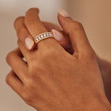 Half Eternity Stacker Diamond Band, 14K Gold Vermeil, 1 ct Lab Grown Diamond-2