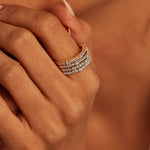 Multi-Station Diamond Band, 14K Gold Vermeil, 1 ct Lab Grown Diamond-2