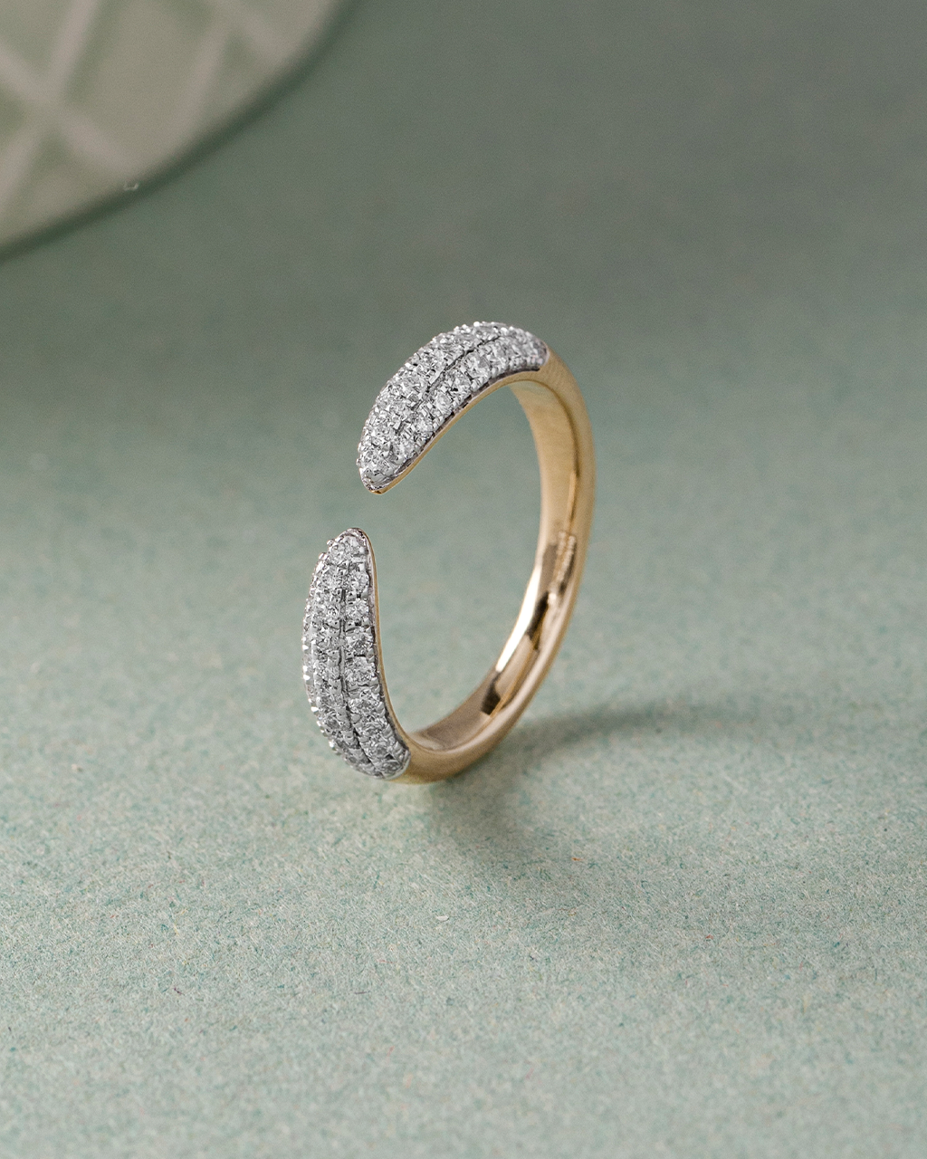 Pave Diamond Open Band, 14K Gold Vermeil, 1/2 ct Lab Grown Diamond-5