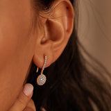 Beaded Diamond Drop Earrings, 14K Gold Vermeil, 5/8 ct Lab Grown Diamond-2