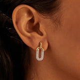 Diamond Dipped Paperclip Drop Earrings