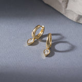 Pear Drop Diamond Hoops