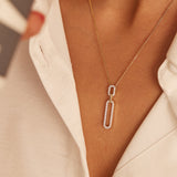 Interlinked Paperclip Diamond Necklace