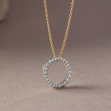 Circle Halo Diamond Necklace