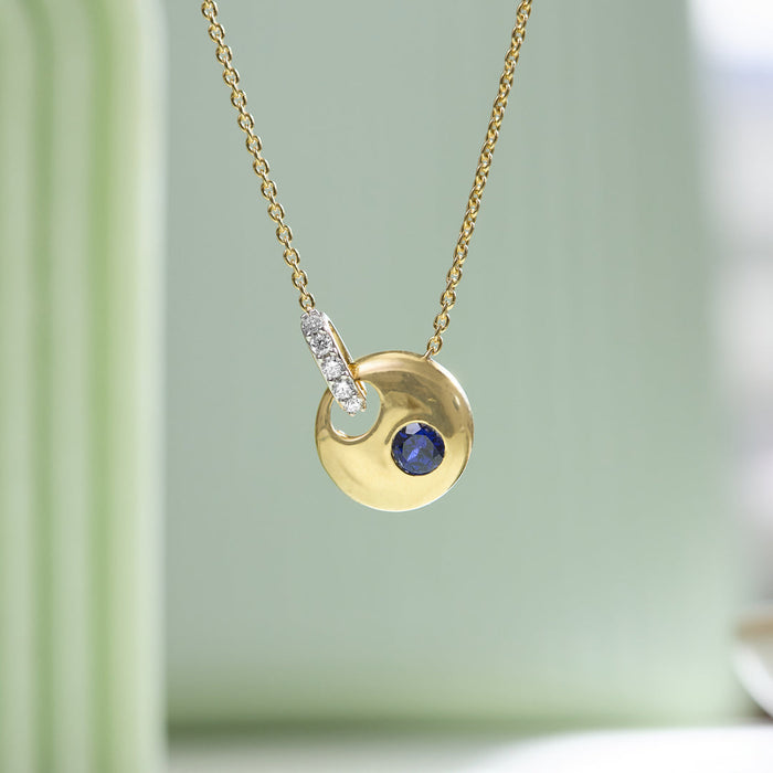 Eclipse Created Sapphire Necklace
