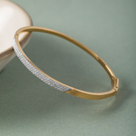 Angled Pave Diamond Oval Bracelet, 14K Gold Vermeil, 3/4 ct Lab Grown Diamond-5