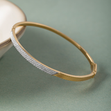 Angled Pave Diamond Oval Bracelet, 14K Gold Vermeil, 3/4 ct Lab Grown Diamond-5