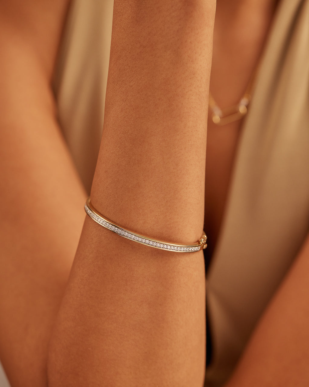 Classic Diamond Oval Bracelet, 14K Gold Vermeil, 7/8 ct Lab Grown Diamond-2
