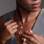 Hollow Circle Diamond Necklace, 14K Gold Vermeil, 1/2 ct Lab Grown Diamond-2