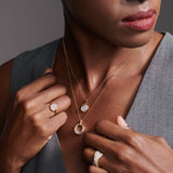 Hollow Circle Diamond Necklace, 14K Gold Vermeil, 1/2 ct Lab Grown Diamond-2