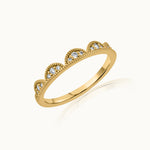 Scallop Stacker Diamond Band, 14K Gold Vermeil, 1/6 ct Lab Grown Diamond-3