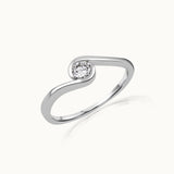 Classic Swirl Solitaire Ring, 10K Solid Gold, 1/5 ct Lab Grown Diamond-3