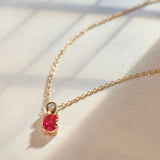 Created Ruby Diamond Necklace