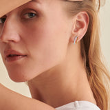 Folded Diamond Earrings, 14K Gold Vermeil, 1/4 ct Lab Grown Diamond-4